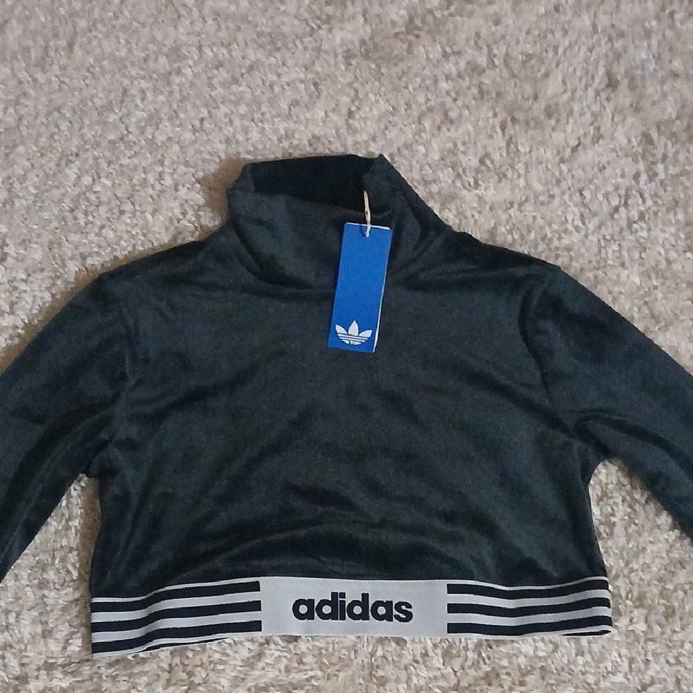 NWT ADIDAS VELOUR MOCK NECK SHIRT
